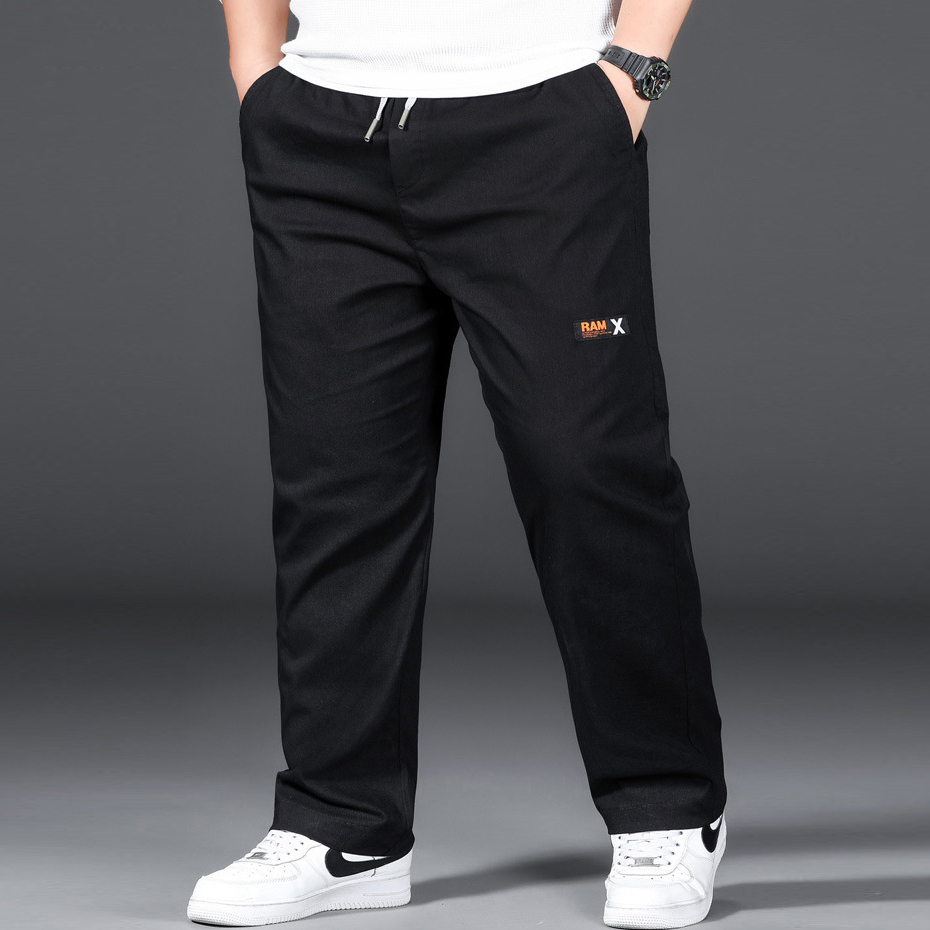 Grande taille 12XL pantalon hommes pantalon décontracté taille élastique pantalon droit homme mode gris noir pantalon grande taille 10XL 12XL