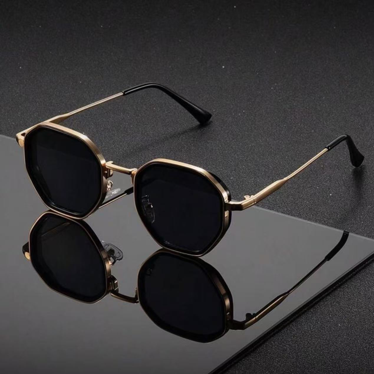 Lunettes de soleil rondes en métal style punk pour femme, nouveau modèle de luxe, lunettes de soleil rétro élégantes, lunettes de mode