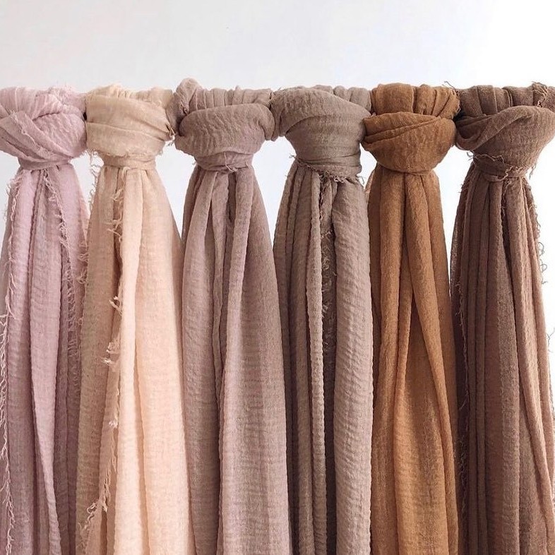 Écharpe longue unie en coton et lin pour femme, châle, hijab musulman, foulard doux, couvre-chef, pashmina