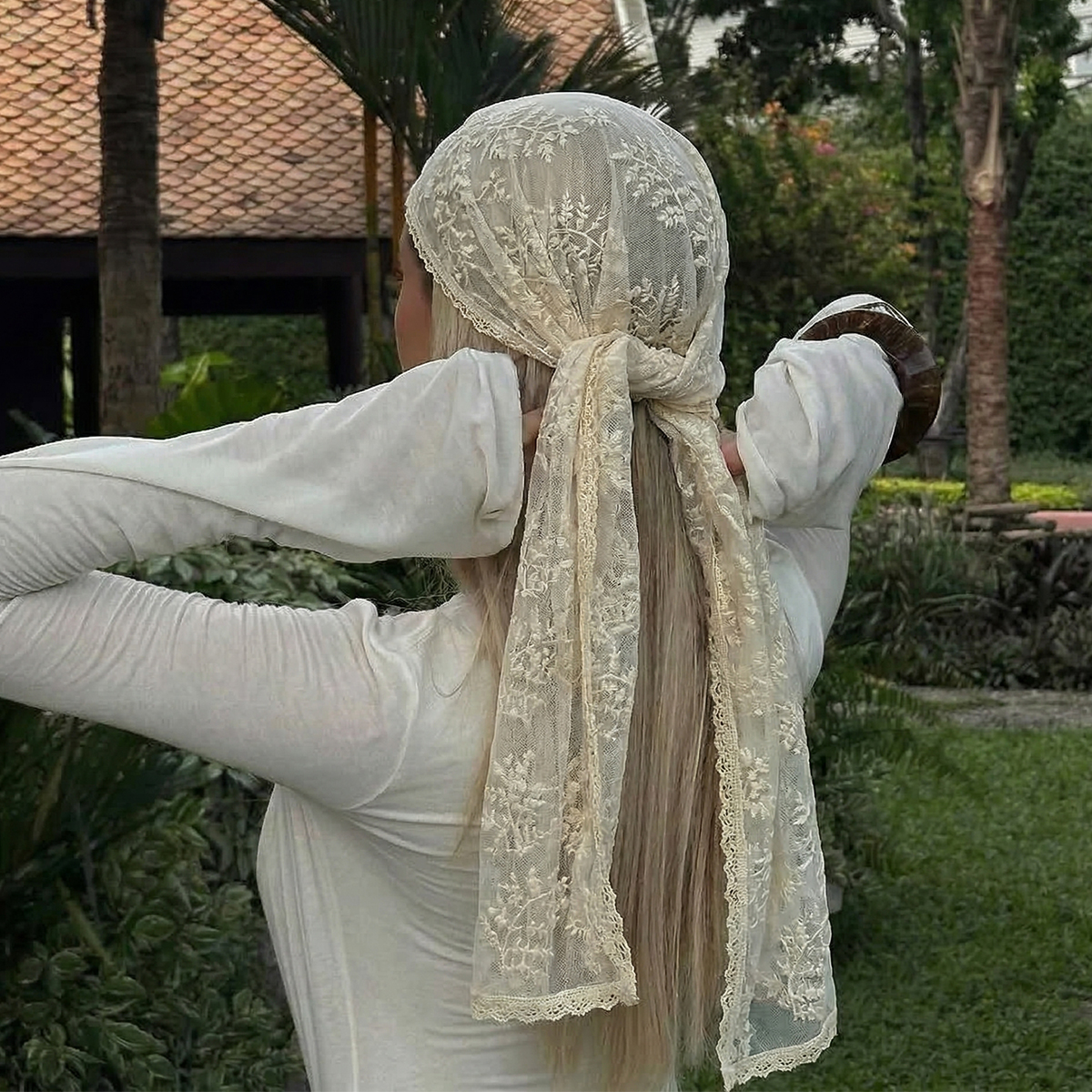 Écharpe à franges pour femme, châle en dentelle florale, foulard de mariage élégant, accessoires de mode féminins pour printemps-été 2026