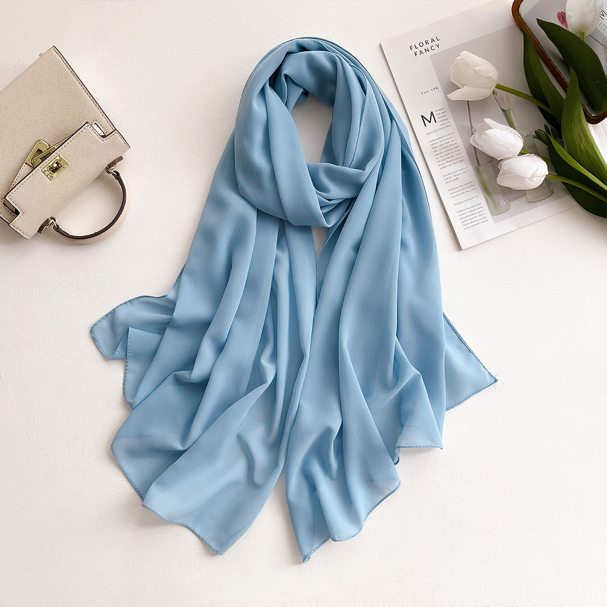 2025 nouveau élégant modeste femmes bulle en mousseline de soie couleur unie musulman foulard dames châle et enveloppement femme Foulard Hijab étoles