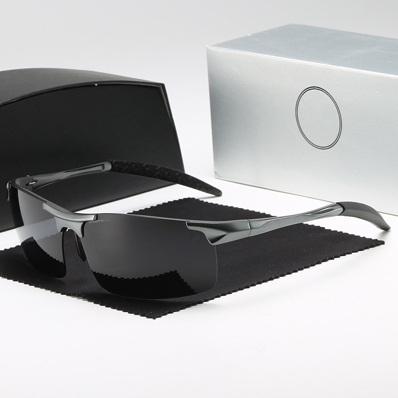 Lunettes de protection polarisées pour hommes, pare-soleil UV, tendance, pour cyclisme en plein air, conduite, aluminium et magnésium