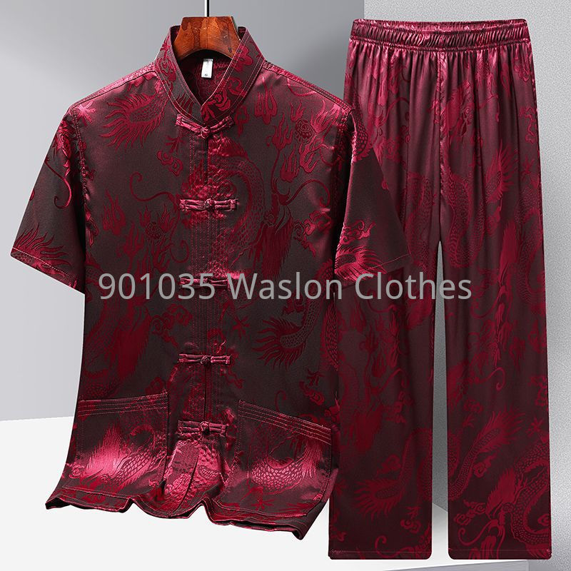 Vêtements traditionnels chinois pour hommes, haut Hanfu en lin avec pantalon, costume Tang à manches longues, chemise Kung Fu, manteau Cardigan