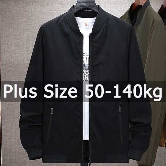 Grande taille hommes veste noire manteau automne hiver à manches longues veste 5XL 6XL 7XL 8XL décontracté vêtements d'extérieur amples grande taille hommes vêtements
