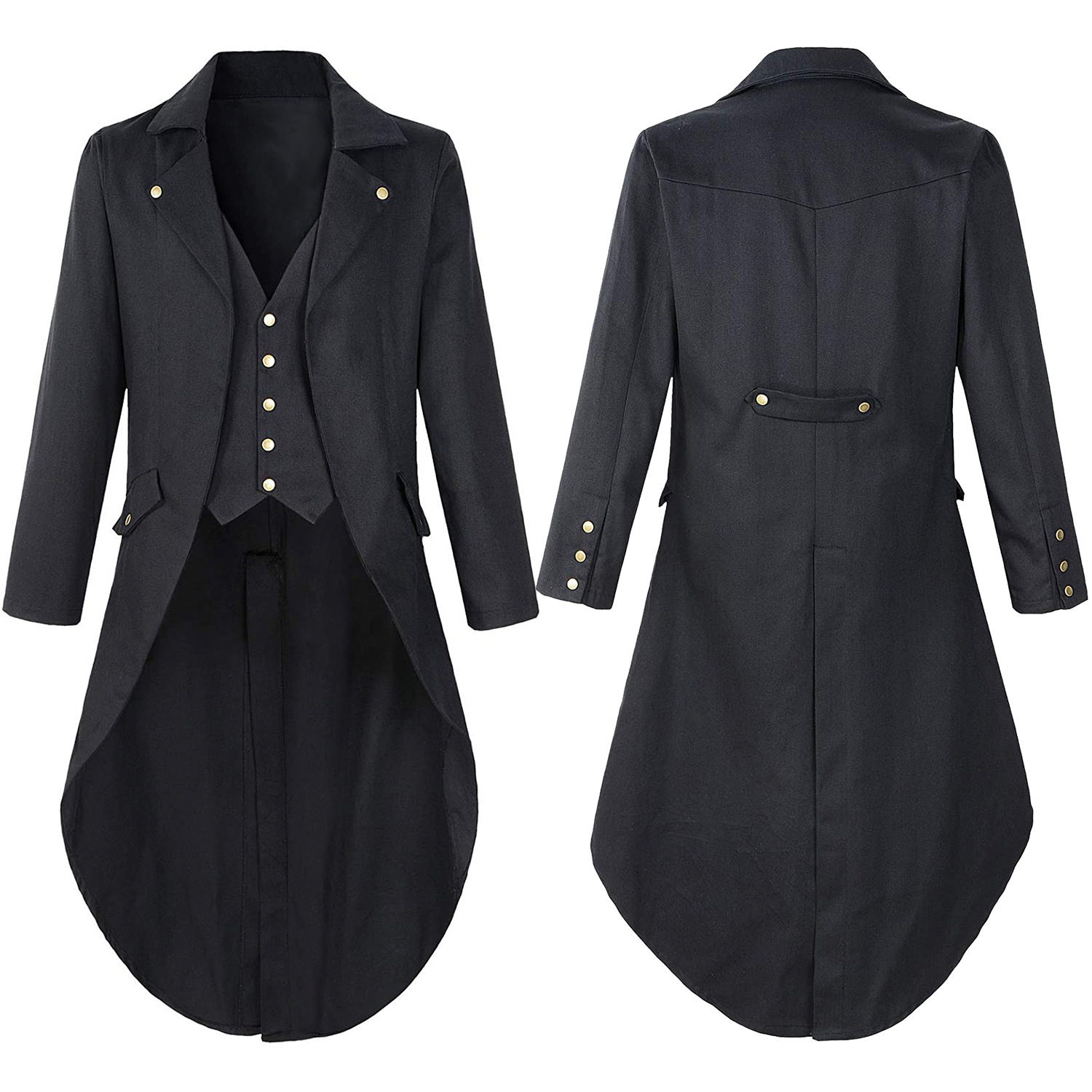 Nouvelle veste de queue-de-pie médiévale vintage pour homme 2025, manteau mi-long à manches longues, veste de soirée formelle pour Amazon