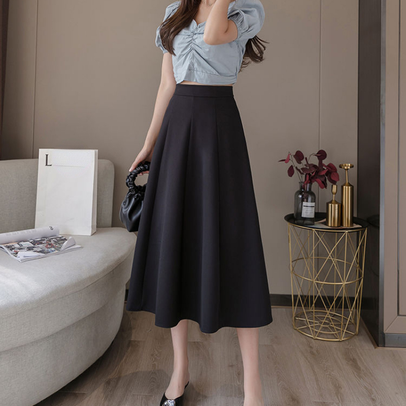 Jupe Longue à Fermeture Éclair pour Femme, Vêtement de Taille Haute, de Haute Qualité, de Luxe, Premium, Style Coréen