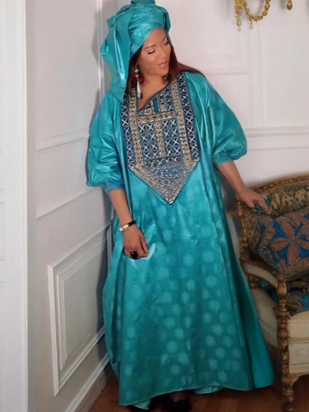 Robes africaines élégantes pour femmes, broderies traditionnelles Bazin, robes de mariage et de fête, Dashiki, vêtements assortis pour couples africains