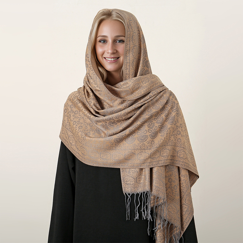 Pashmina hiver Hijab écharpe longue musulmane cachemire châle femme Foulard doux Turban bandeau pour femmes bandeau marque de luxe