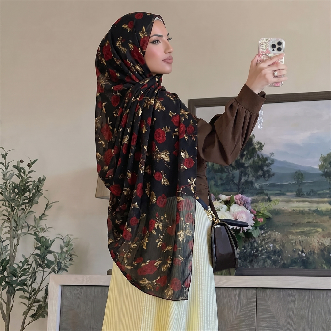 Nouveau hijab musulman en jersey imprimé, châles, foulards, voiles, turbans pour femmes musulmanes, écharpes islamiques arabes