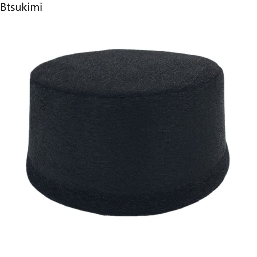Chapeaux musulmans pour hommes, casquettes rigides, chapeaux de prière Eid, fête élégante, Turban de dubaï saoudien, Style ethnique, garde au chaud en hiver, chapeau de grand-père