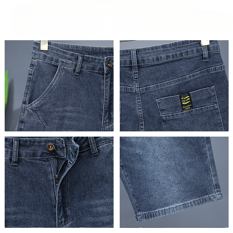 Short en Denim droit et décontracté pour hommes, Simple, couleur unie, Slim, confortable, respirant, Bermuda, pantalon court, été