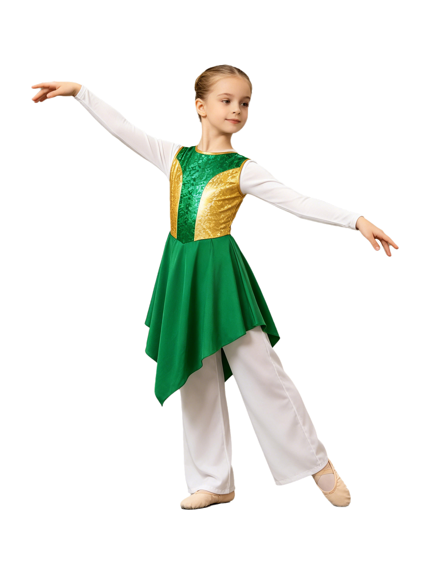 Robe de louange liturgique pour filles, costumes de danse lyrique pour enfants, costumes de choriste d'église, de culte et de danse de salon