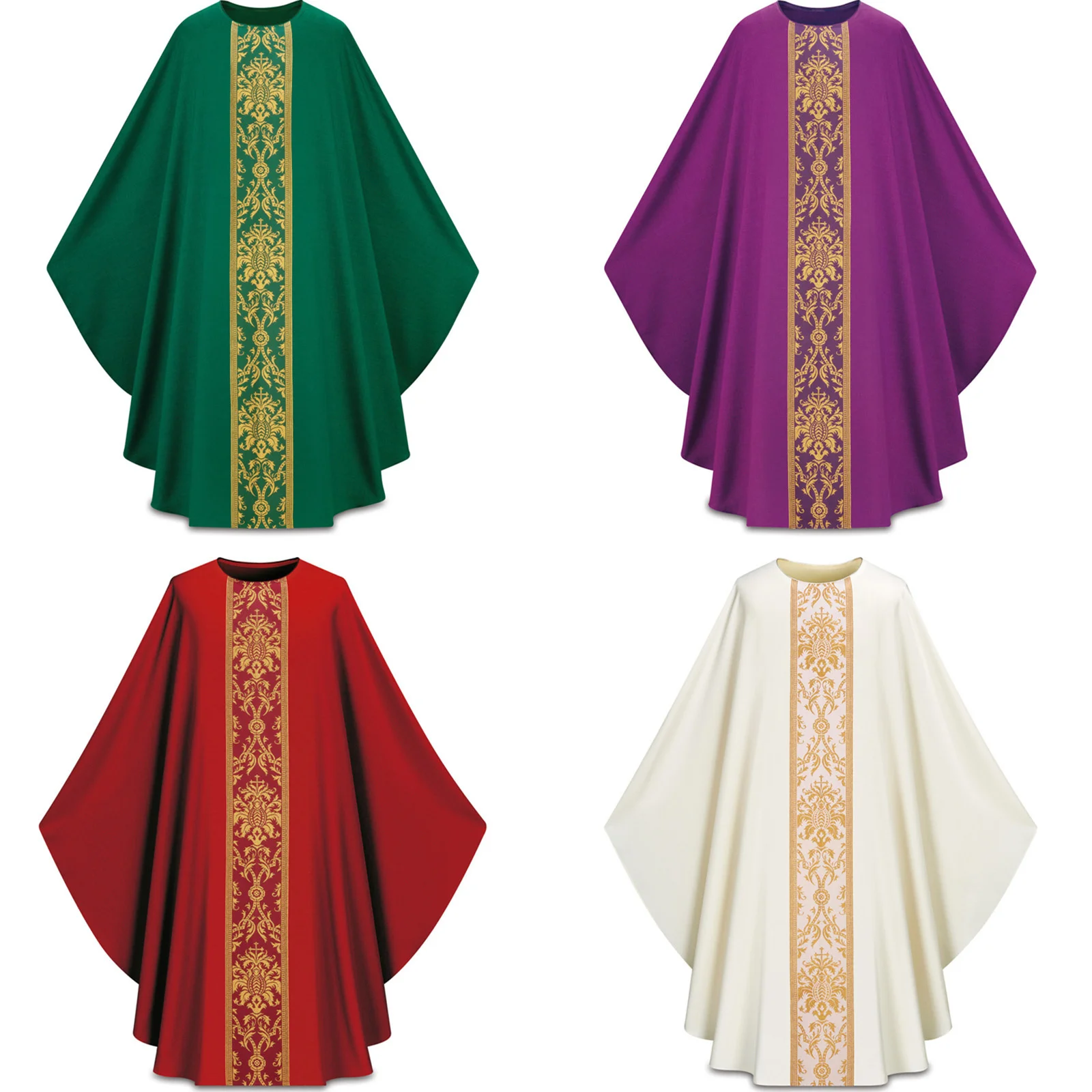 Robe religieuse de prêtre, Costume de Cosplay, Robe de Chasuble, Robe Baggy Vintage, Cape