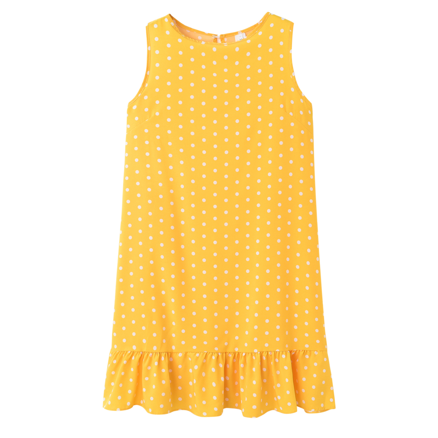 Robe à pois à volants pour femmes, fibre, col rond, ourlet adt, neuf