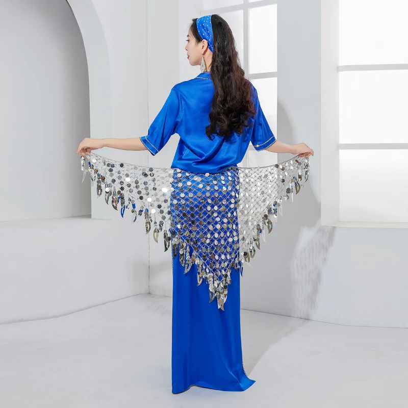 Costume de performance de danse du ventre, robes une pièce, pratique de la danse ShaBeauty, trempée financièrement Baladi, ensemble de 4 pièces