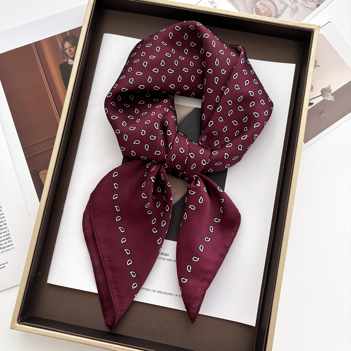 Foulard carré pour femme en satin doux à imprimé floral, écharpe, bandana, accessoire pour cheveux, hijab, châle