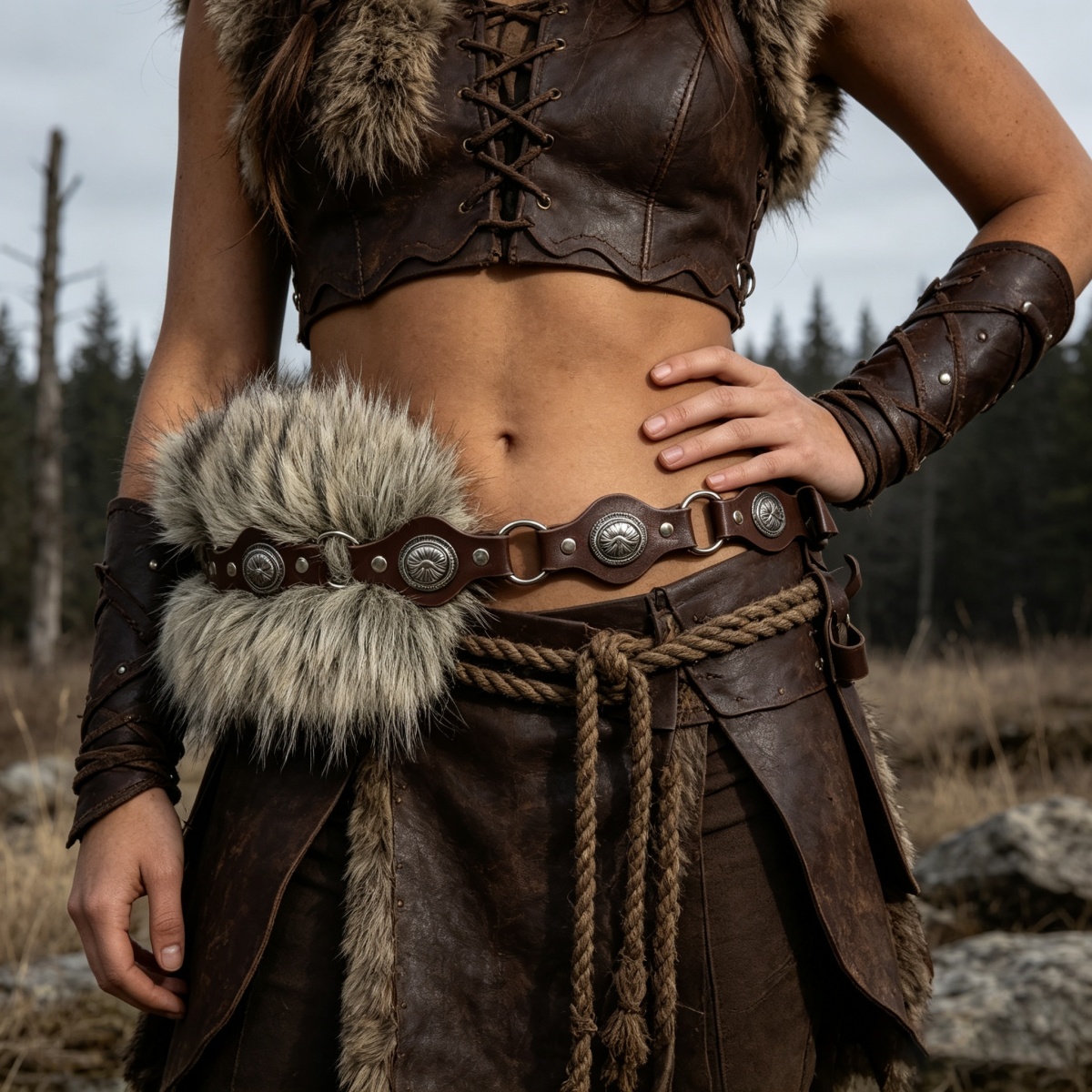 Ceinture large imitation viking, ceinture sculptée rétro médiévale, accessoire de cosplay de guerrier barbare pour femme