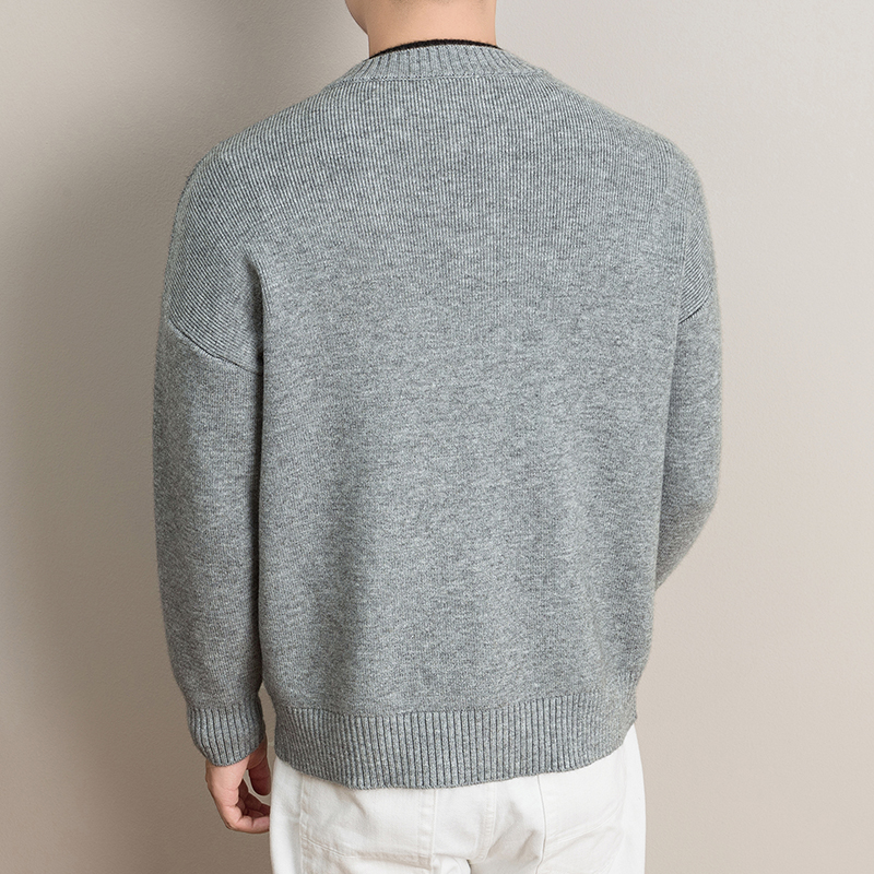 Cardigan décontracté pour homme, pull tricoté à col rond boutonné, doux et chaud, couleur unie, manches longues, vêtements polyvalents pour homme