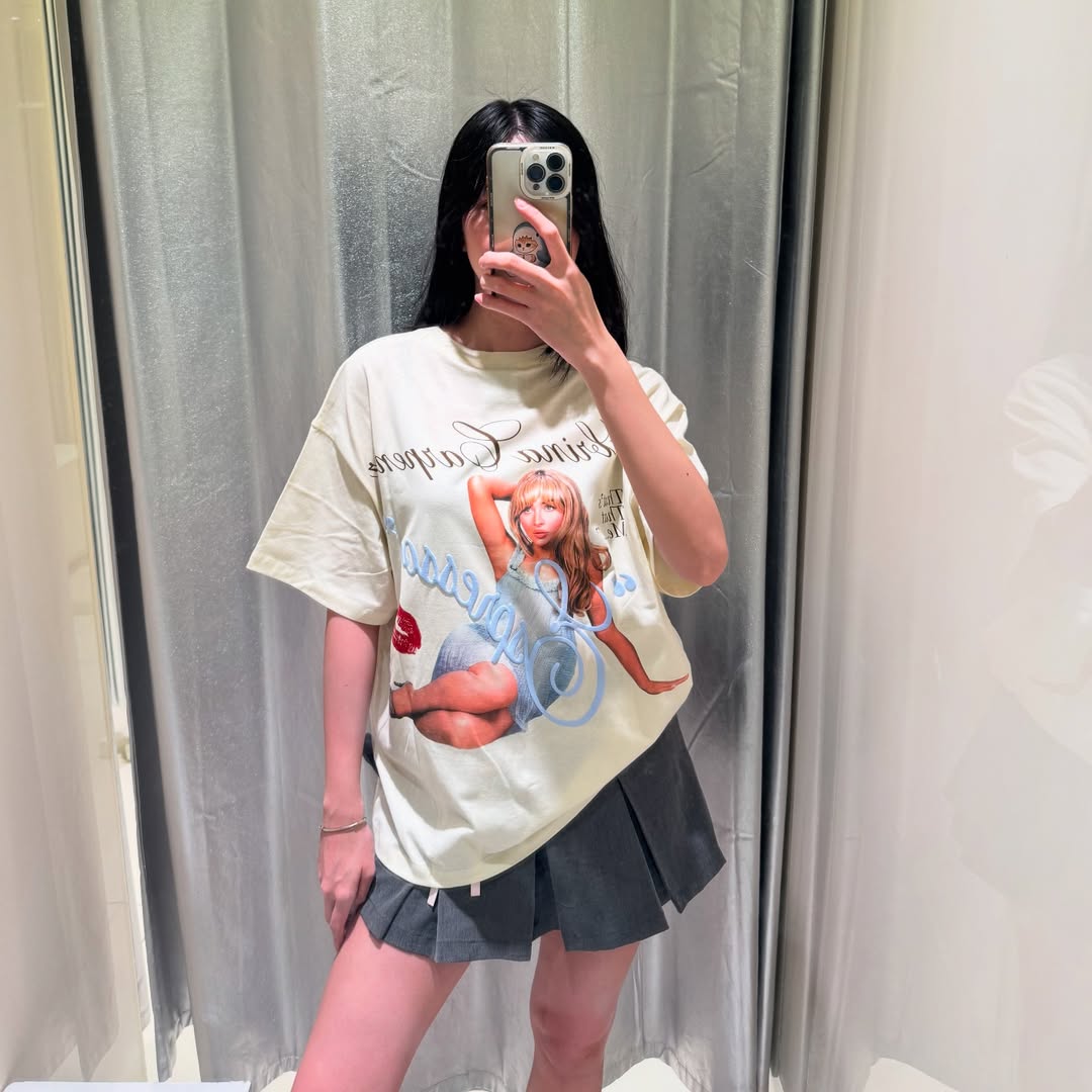 T-shirts d'été à manches courtes pour femmes, surdimensionnés Y2k, en coton lourd, col rond, graphique, vêtements féminins