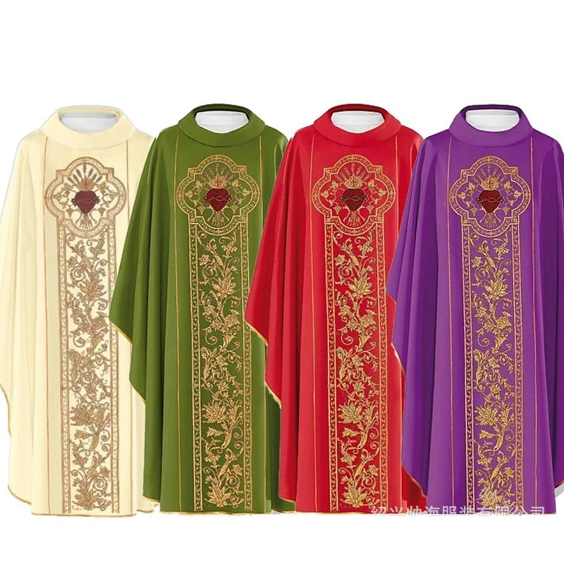 Moine église Costume prêtre Cape moine croix impression Robe Robe jésus Religion Christ ministre clergé hommes Robe Cape Robe pour adulte