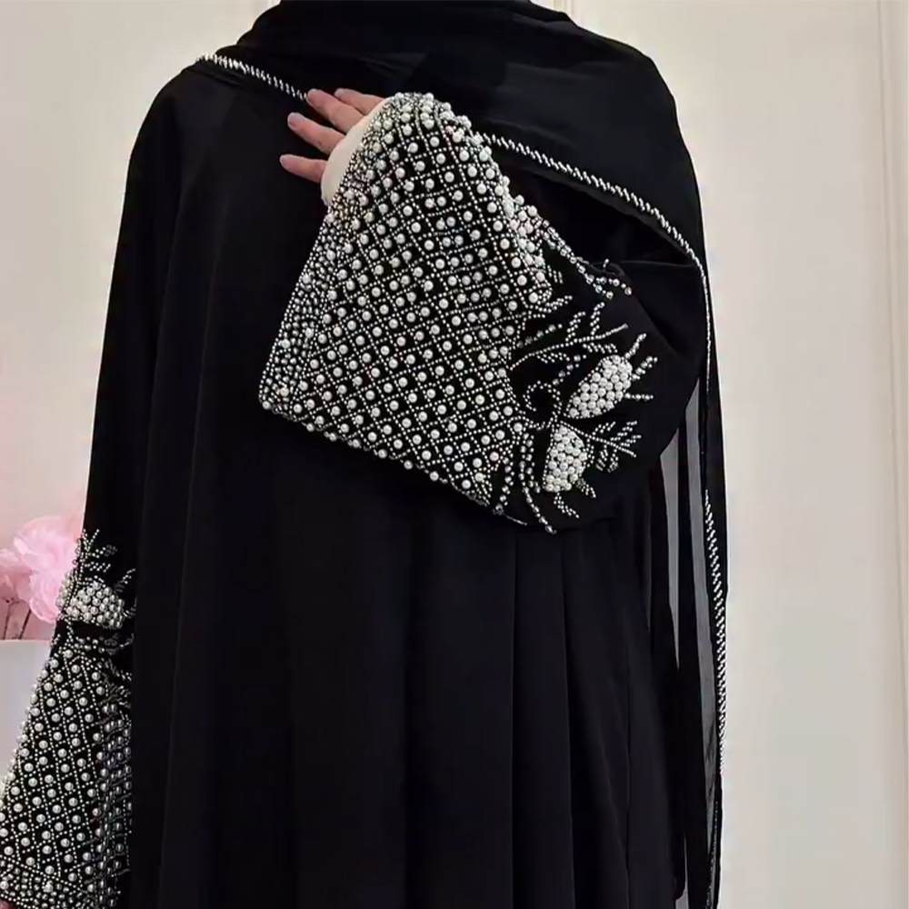Abaya Eid pour femme, Robe Kaftan avec perles de diamant, Jalabiya de fête, Robe longue musulmane de Dubaï, Caftan du Maroc, Abayas Ramadan 2026