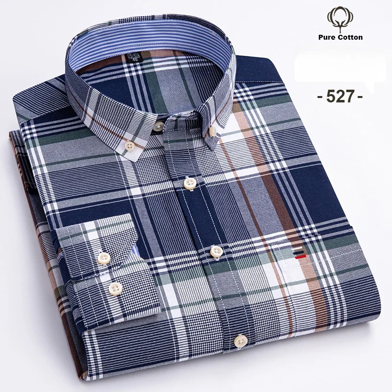 Chemises à manches longues surdimensionnées 7XL pour hommes, 100% coton Oxford, coupe ajustée, chemise unie, douce, décontractée, élégante, vêtements de créateur