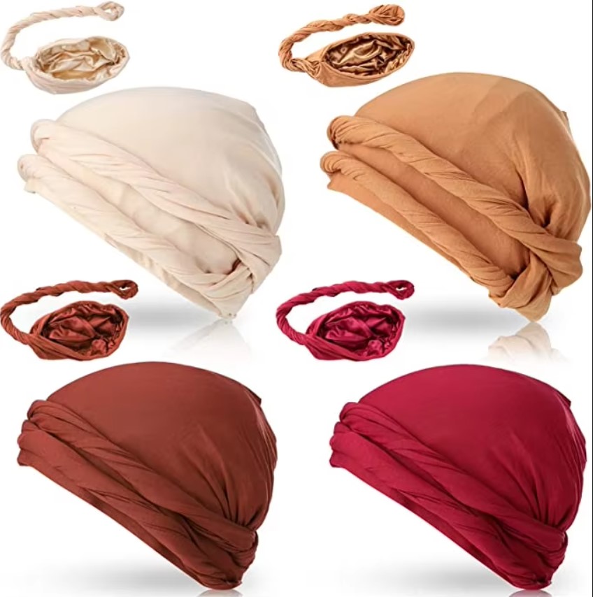 Turban Vintage pour hommes, bandeau Vintage pour hommes, Turban extensible en Modal et Satin, écharpe pour cheveux