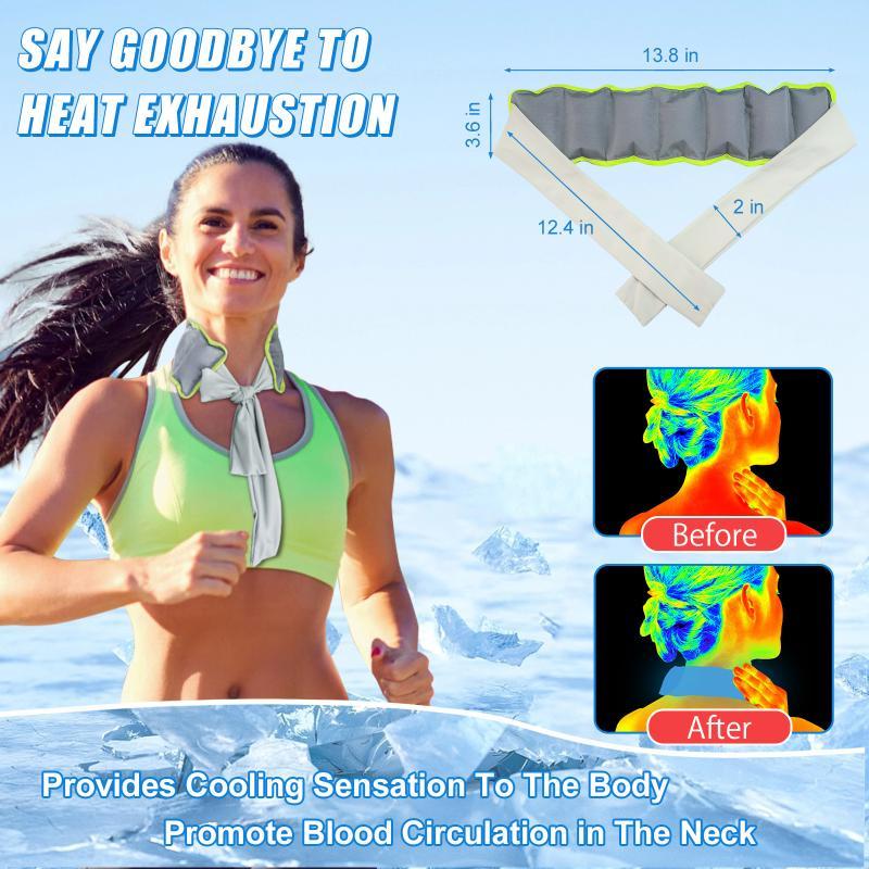 Nouveau foulard rafraîchissant pour le cou 35*9cm, sensation de froid estival, écharpe glacée, compresse de glace, foulard de sport, écharpe glacée pour animaux de compagnie, réutilisable