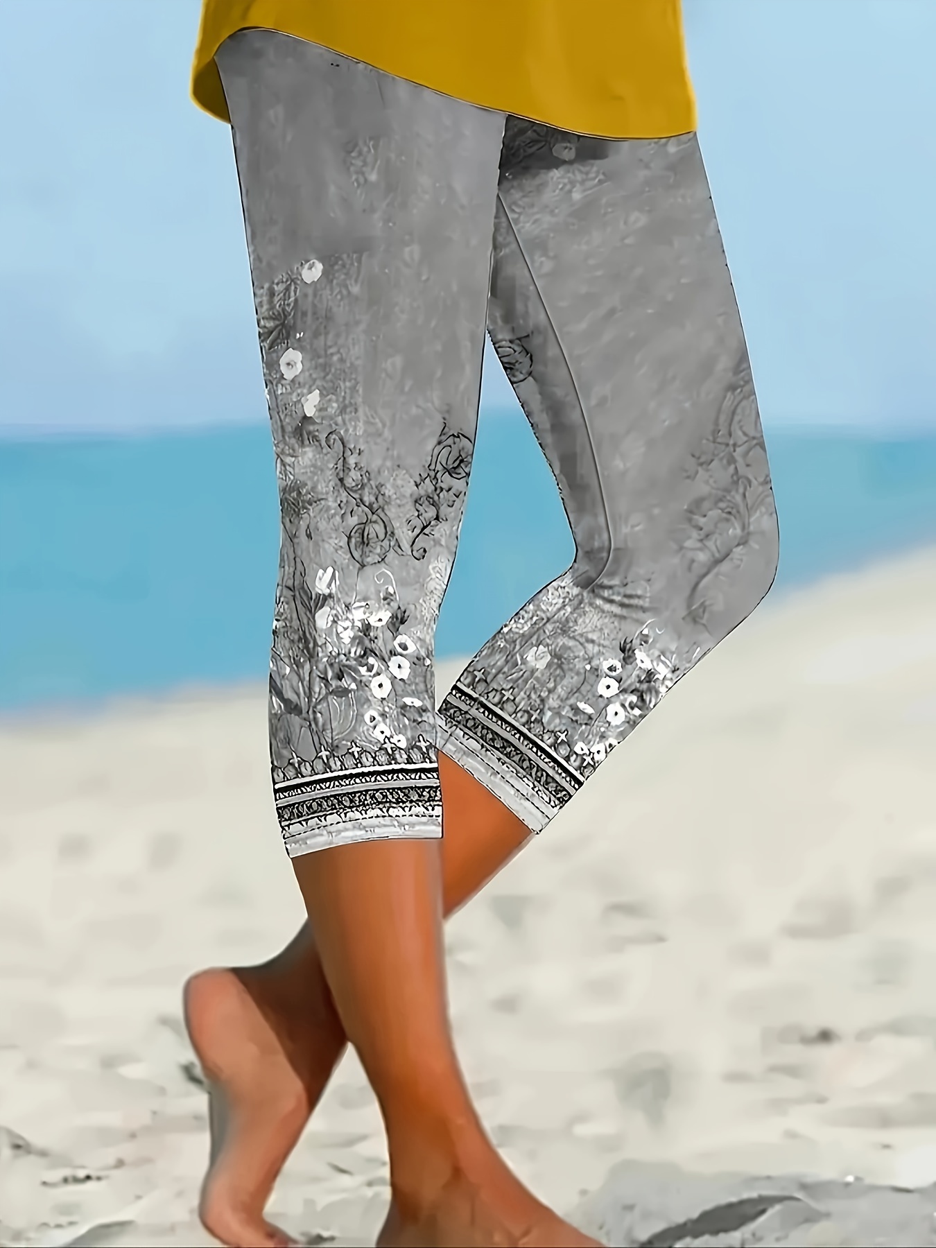 448 Pantalons sept-huit pour femmes, leggings imprimés