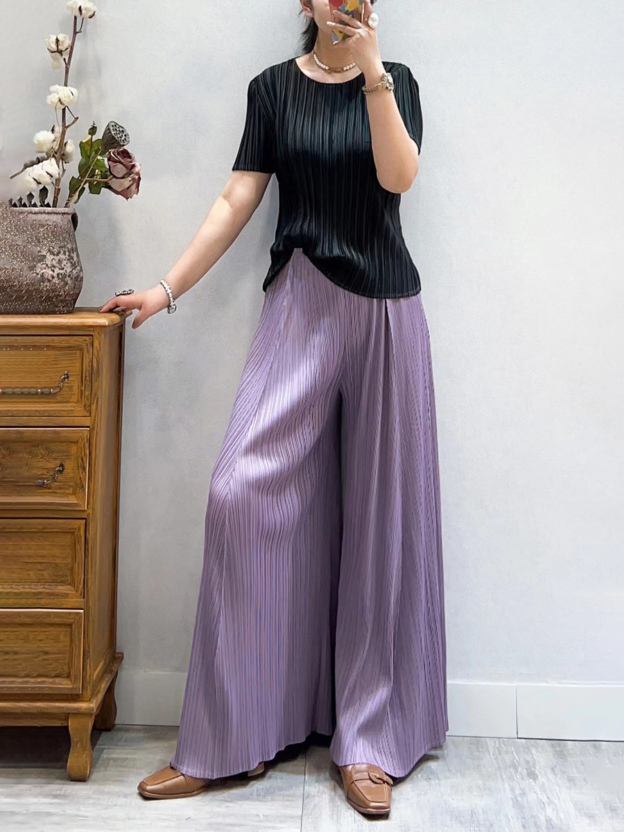 ATA YAKE-Pantalon plissé à jambes larges pour femme, mode coréenne printemps été automne, sarouel drapé, droit décontracté fjake