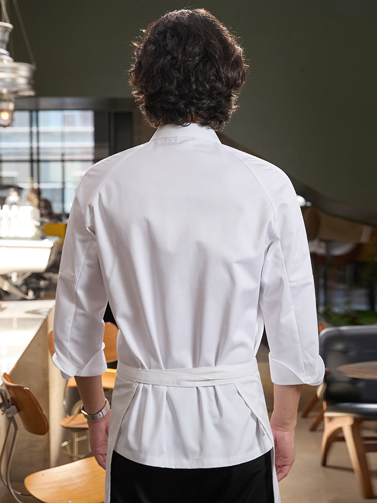 Veste de chef professionnelle à manches longues, veste de cuisine pour service alimentaire, uniforme de serveur de restaurant