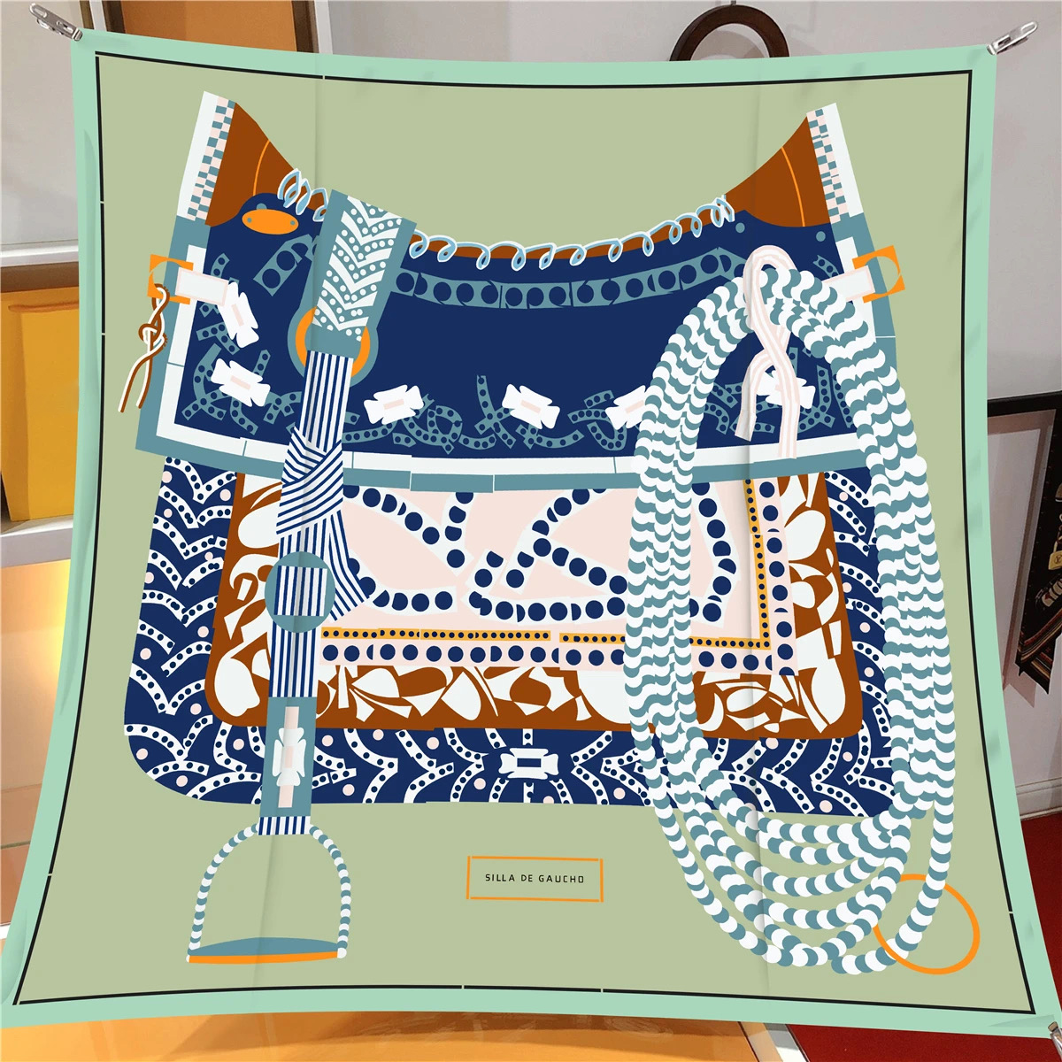 Injplanchers f à imprimé sergé pour femme, bandeau de luxe, foulard de la présidence, châles, bandana, ruban de sauna, foulards carrés, design de marque