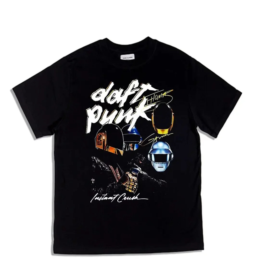 T-shirt Daft Punk en Coton pour Homme, Vêtement de Haute Qualité, Style Hip Hop, Université, Pop Culture, Style Gothique, Esthétique, Kawaii