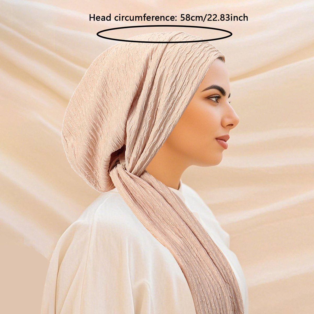 Nouveauté 2026 : Turbans Hijab Couleur Unie à Longue Queue, Bonnets Musulmans Élastiques Respirants, Bonnets Chimio pour Femmes et Filles
