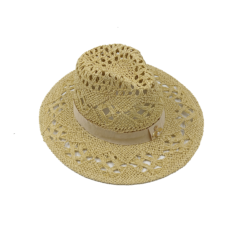 Chapeau de paille d'abeille d'été pour femmes et hommes, chapeaux de Cowboy, petite abeille ajourée, chapeau de soleil occidental à large bord, casquette de vacances