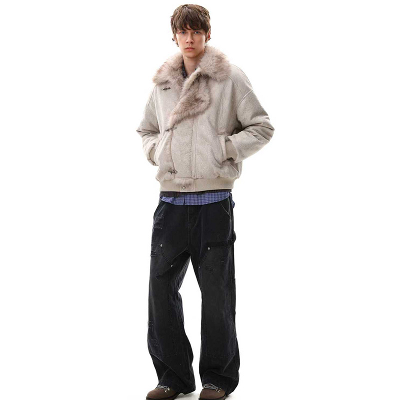 Hiver Vintage Hip Hop vestes chaudes manteaux col de fourrure thermique Parka décontracté manteaux pour homme coupe-vent