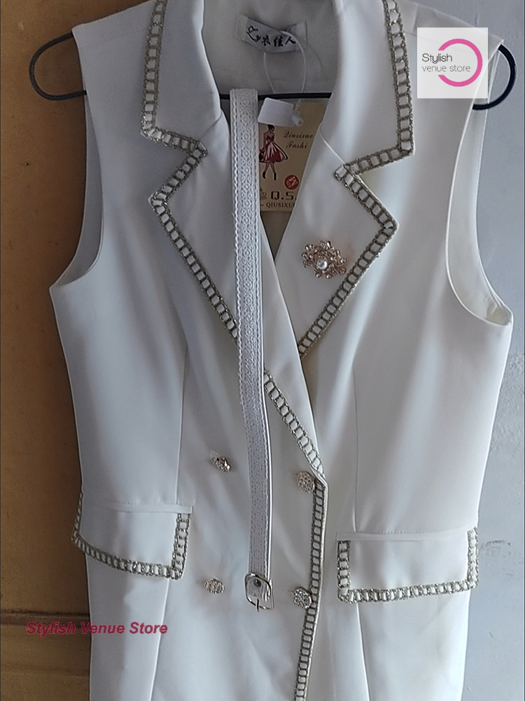 Gilet sans manches de style français, élégant et tendance, veste légère parfumée, nouvelle collection été, haut de gamme, coupe ajustée, style occidental.