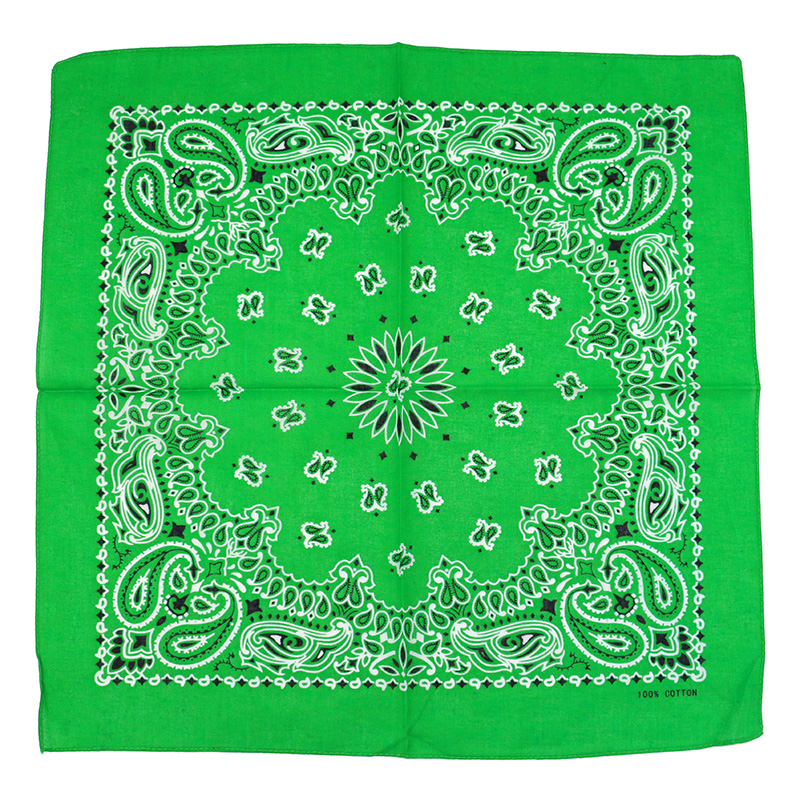 Hip-hop hommes Bandana écharpe imprimé Paisley en bleu vert violet couleur coton bandeau mouchoirs