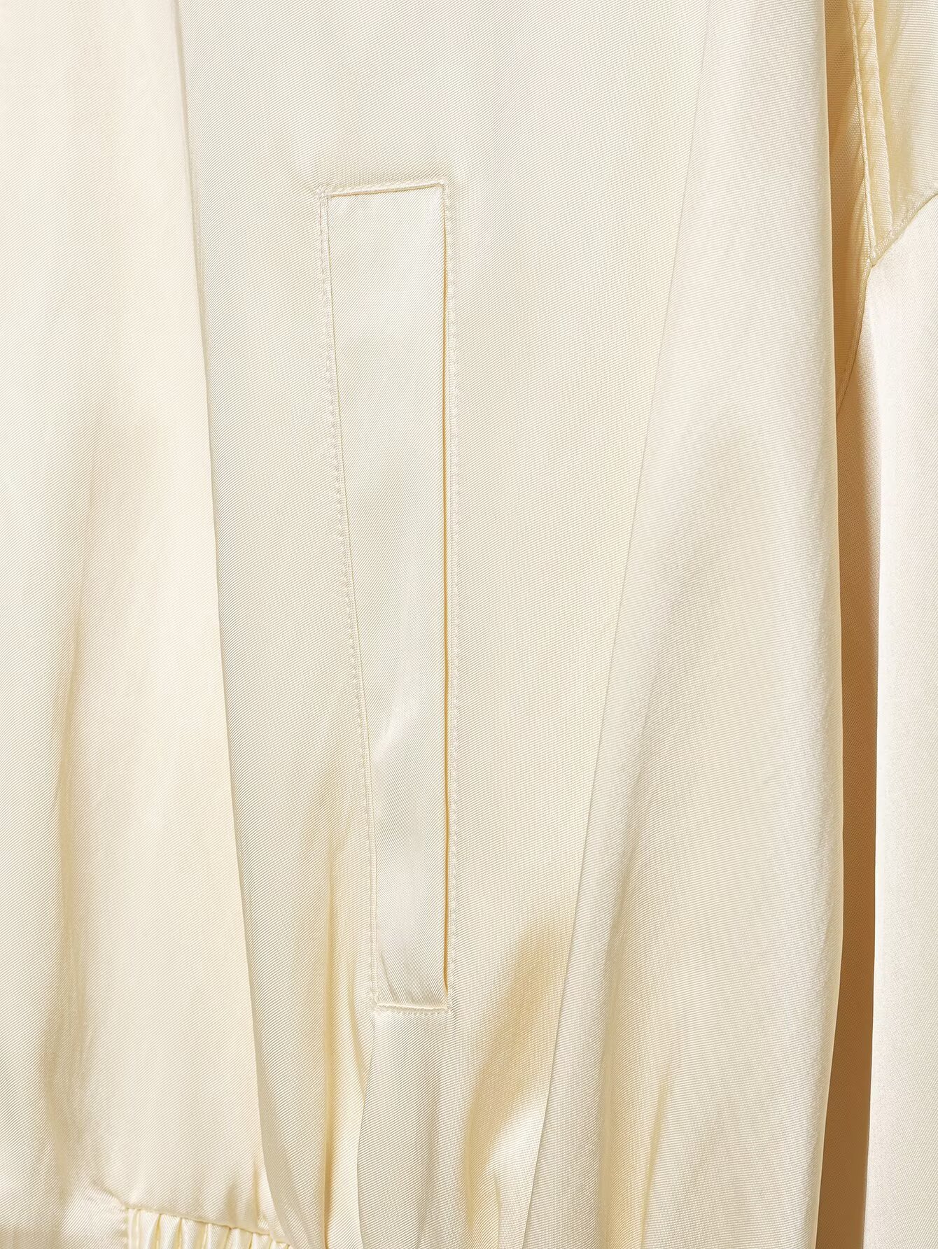 BSAY Veste Courte Femme Vintage Élégante en Satin, Col Côtelé, Fermeture Éclair, Poches, Manches Raglan Amples, Style Baseball Décontracté