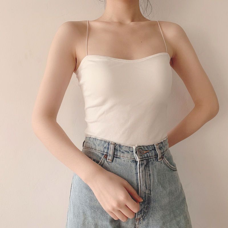 Bustier d'été en fibre de coton émaillée avec coussinets pour femme, haut court en glaçure douce et élastique, bralette fine sans couture, nouveau