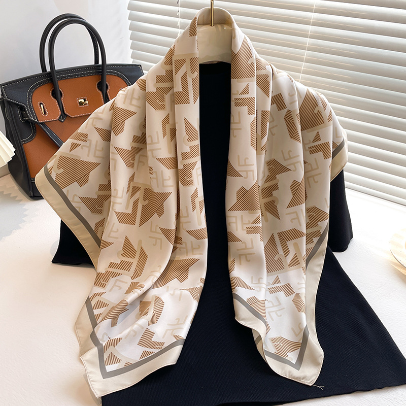Nouveau foulard en satin sergé 90 cm, châle polyvalent pour femme printemps-été, protection solaire, écharpe de cou, foulard de tête, accessoire de mode