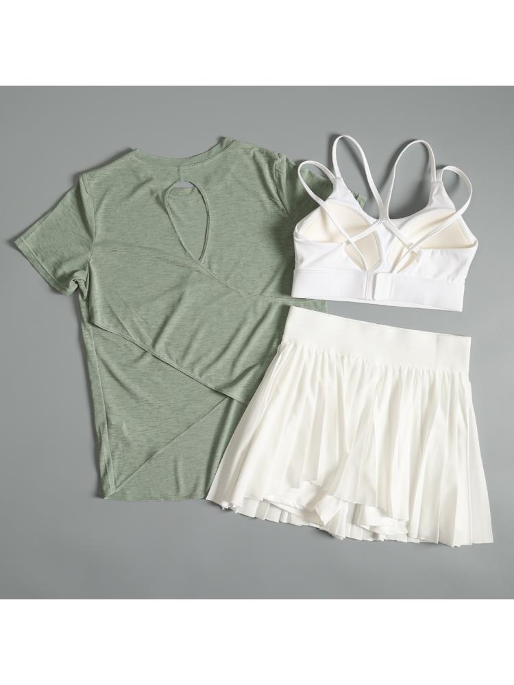 Combinaison de sport pour femmes, soutien-gorge de yoga, fitness, manches courtes, haut de gamme, entraînement de course, séchage rapide, nouvelle collection été 2025