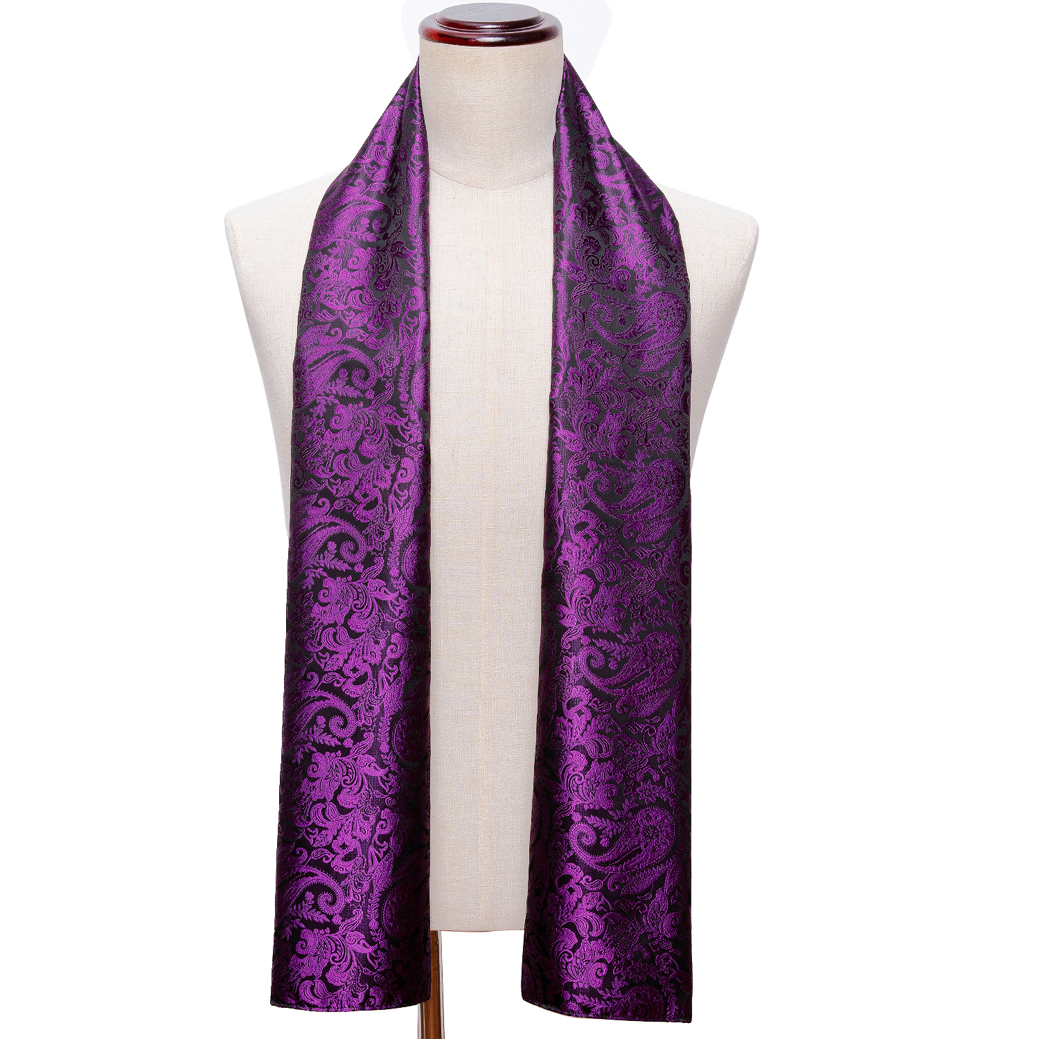 Écharpe longue pour homme de 160 cm, motif cachemire violet, de marque, pour l'hiver, grade A, pour adulte