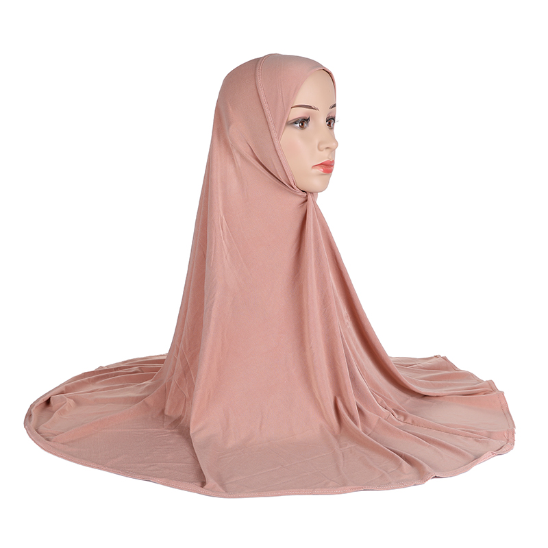H023 adultes bonne taille 90*80 cm plaine prier hijab musulman hijab écharpe islamique foulard chapeau armia tirer sur bandeau