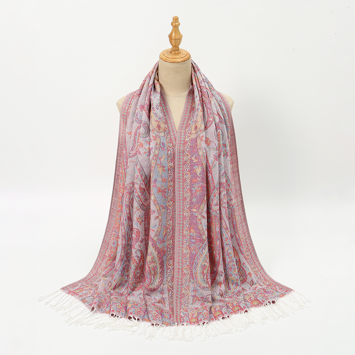 Paisley broderie coton Hijab écharpe pour femme musulman Hijabs Pashmina glands châles mode longues enveloppes Foulard Islam Turban
