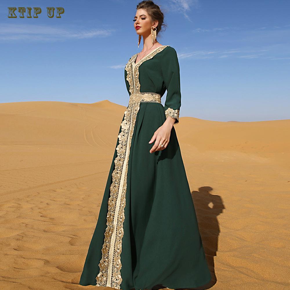Abaya marocaine Dubaï Caftan Robe longue pour femmes musulmanes, Ramadan, arabe, broderie de luxe en dentelle, robe de soirée de mariage, islamique Ne
