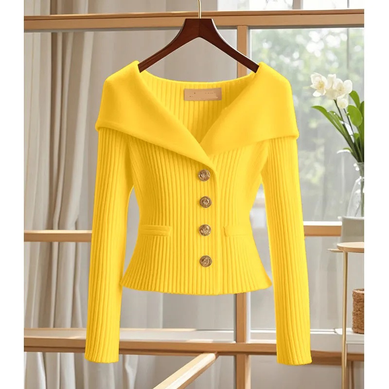 Automne hiver veste femmes tricoté pull Cardigan manteau 2025New solide à manches longues tricots chemises à fond femme décontracté hauts