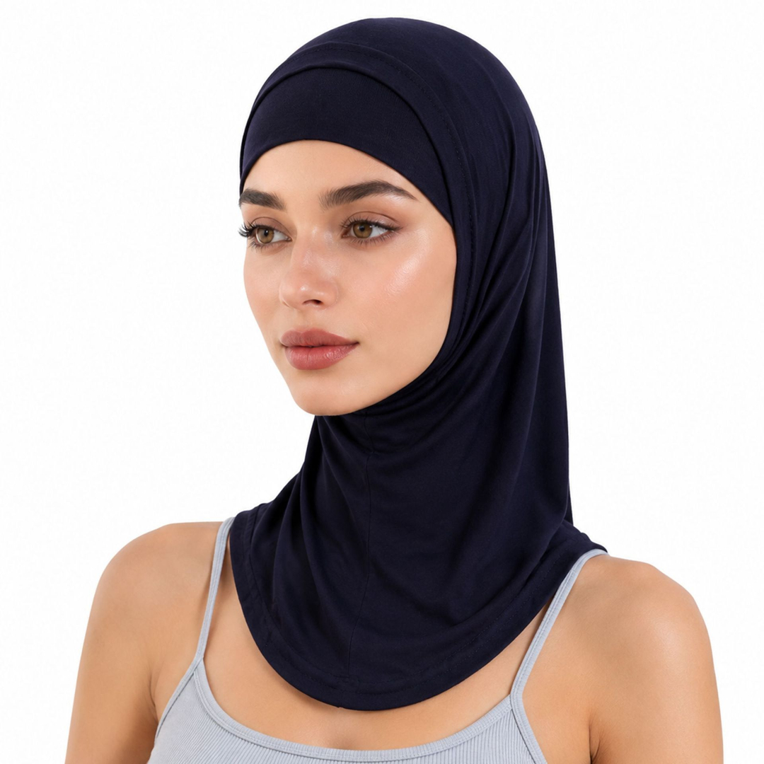 Bonnet Hijab en Modal Doux à Couverture Complète du Cou pour Femme, Extensible, Couleur Unie, Sous-voile, Bonnet Quotidien Modeste pour Femme Musulmane, Sous-voile, Foulard de Tête