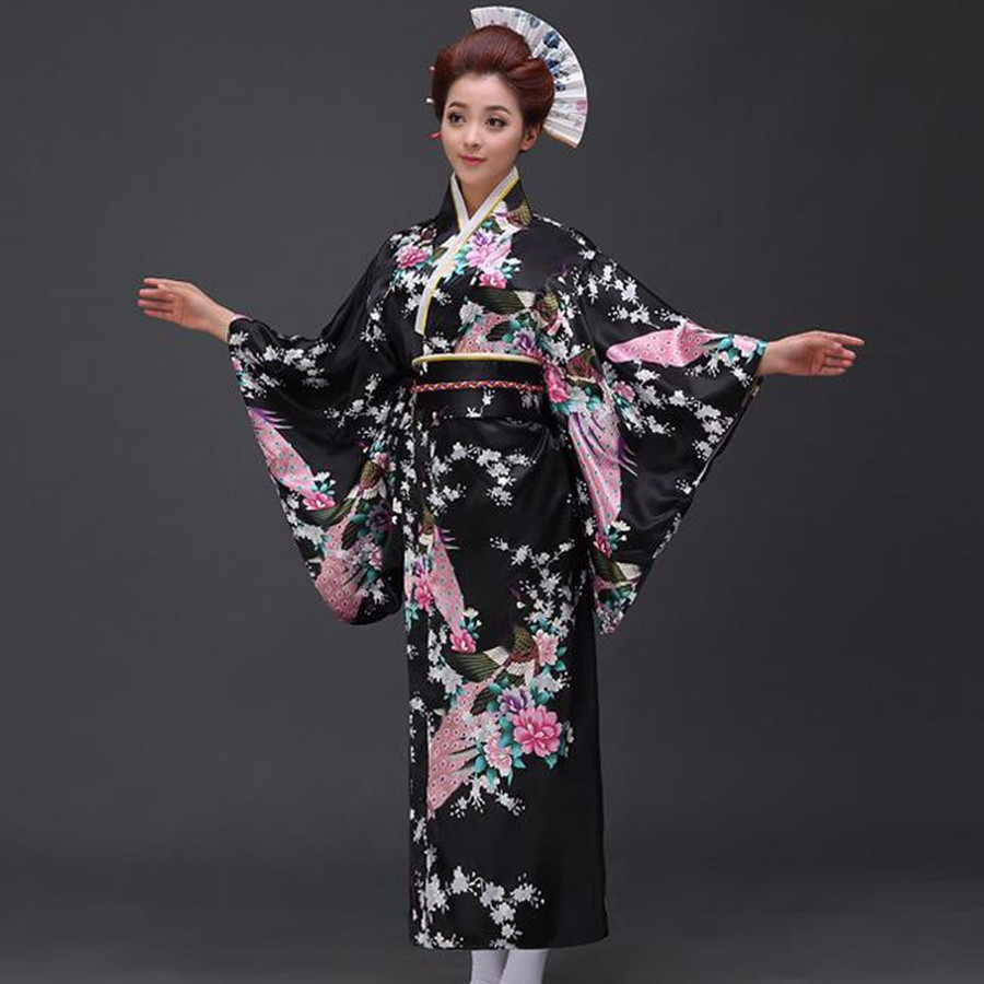 Mode tendances nationales femmes Sexy Kimono Yukata avec Obi nouveauté robe de soirée japonais Cosplay Costume Floral taille unique
