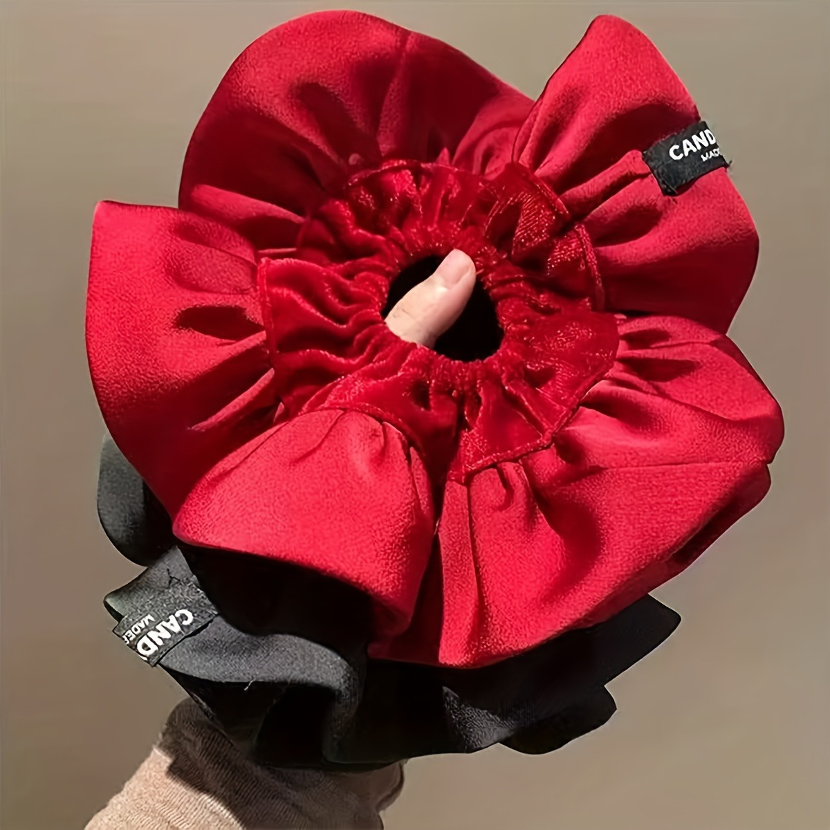 Grande boucle de cheveux florale avec Texture satinée, bandeau moelleux français élégant, cheveux enroulés, accessoire de bandeau pour gros intestin, 1 pièce